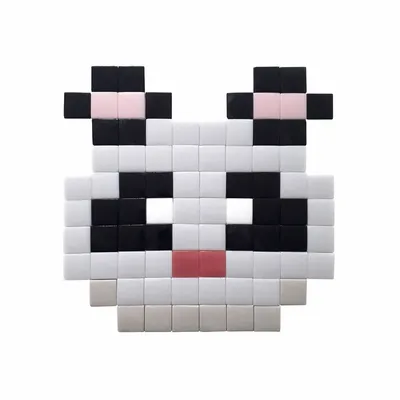 Stained glass decoration - Decorative adhesive glass mosaic panda #01 - PIXELBOX