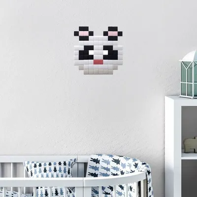 Stained glass decoration - Decorative adhesive glass mosaic panda #01 - PIXELBOX