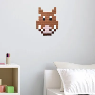 Stained glass decoration - Decorative adhesive glass mosaic warthog #01 - PIXELBOX