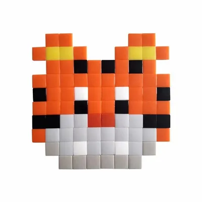 Stained glass decoration - Decorative adhesive glass mosaic tiger #01 - PIXELBOX