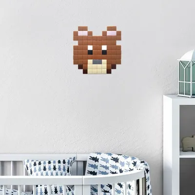 Stained glass decoration - Decorative adhesive glass mosaic teddy bear #01 - PIXELBOX