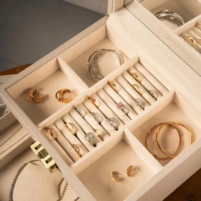 Boîtes de rangement  - Aura Soft Beige - Boîte à bijoux - BILLSTONE