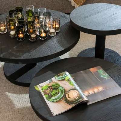 Tables basses - Round side table Phil Medium - GOMMAIRE