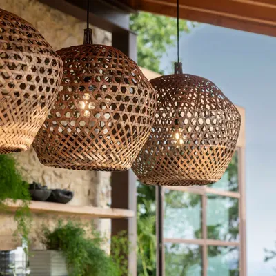 Suspensions extérieures - Hanging Lamp Bombay Rattan - GOMMAIRE