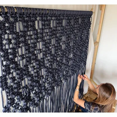 Tapestries - Navy Blue Handcrafted Macramé Wall Hanging - NŒULUXE