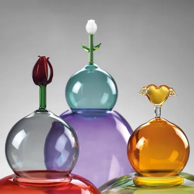 Vases - Vases à bouteilles en verre soufflé coloré - MASCAGNI CASA