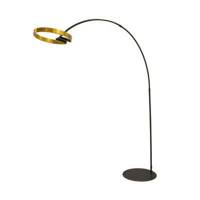 Floor lamps - Floor lamp in polished gold steel and black steel - ANGEL CERDÁ