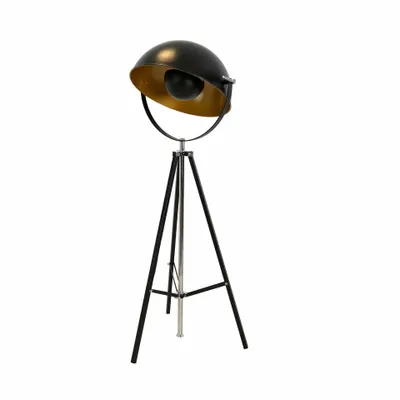 Floor lamps - Floor lamp in black steel and polished gold steel - ANGEL CERDÁ