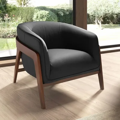 Fauteuils - Fauteuil en cuir noir - ANGEL CERDÁ