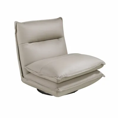 Armchairs - Taupe grey leather swivel armchair - ANGEL CERDÁ