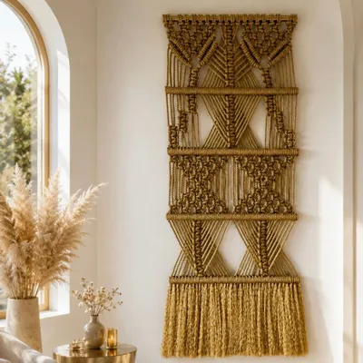 Tapisseries - Décoration Murale Textile - Couleur Doré - NŒULUXE