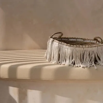Baskets - The Boho Fringe Basket - Natural White - BAZAR BIZAR LIVING