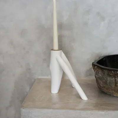 Bougeoirs et photophores  - Le Bougeoir Triple Twig - Blanc - BAZAR BIZAR LIVING
