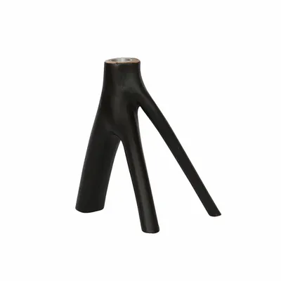 Candlesticks and candle holders - The Triple Twig Candle Holder - Black - BAZAR BIZAR LIVING