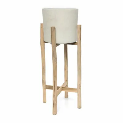 Pots de fleurs - La Jardinière Chalk Haut - Béton Naturel - L - BAZAR BIZAR LIVING