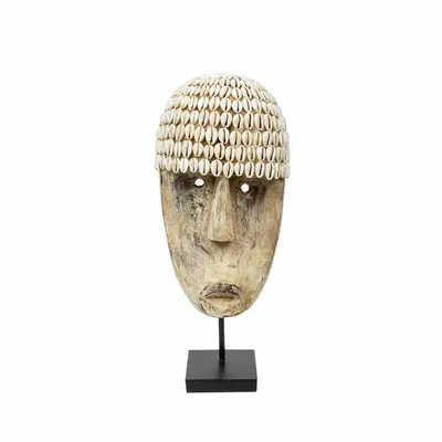 Sculptures, statuettes and miniatures - The Cowrie Mask on Stand - Medium - BAZAR BIZAR LIVING