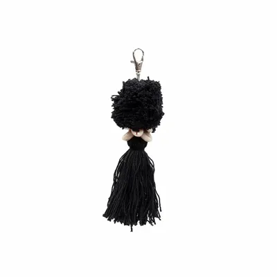 Decorative objects - The Pompom Keychain - Black - BAZAR BIZAR LIVING