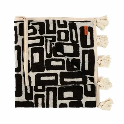 Plaids - Le Jeté de Lit Aztec - Naturel Noir - BAZAR BIZAR LIVING