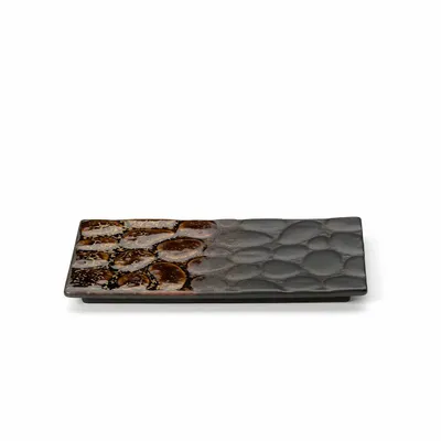 Everyday plates - The Merapi Rectangular Plate - Brown - BAZAR BIZAR LIVING