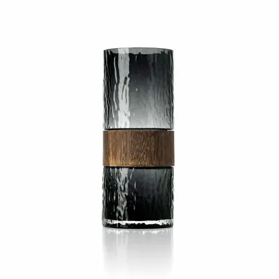 Vases - The Wood You Be Mine Vase - Dark Grey - L - BAZAR BIZAR LIVING
