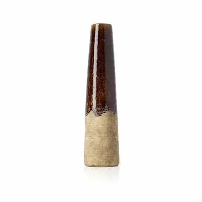 Vases - The Amber Cone Vase - Concrete Brown - L - BAZAR BIZAR LIVING