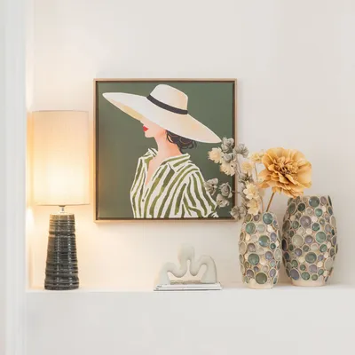 Other wall decoration - Woman in a hat” canvas - AMADEUS