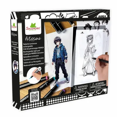 Loisirs créatifs pour enfant - SYCOMORE Manga - XL TABLETTE LUMINEUSE RECHARGEABLE - CRÉATION MANGA - SYCOMORE