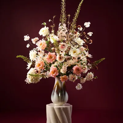 Floral decoration - Soft pastel flower mix - SILK-KA BV
