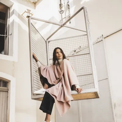 Homewear - CAPE HERA SHERPA ROSE - BRUN DE VIAN-TIRAN