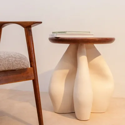 Autres tables  - Table d'appoint 1 - Chêne foncé - LB CERAMIQUES