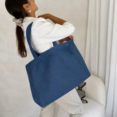 Bags and totes - Reusable Shopping Tote Bag – Nancy Jeans Dark  (43 × 15 × 36 cm) - MOONPACK