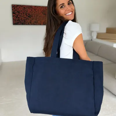 Bags and totes - Reusable tote bag — Nancy Navy (43×15×36 cm) - MOONPACK