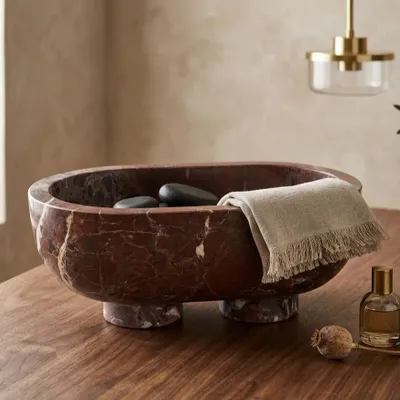 Plateaux - Bol en marbre Rosso Levanto - SAGIT