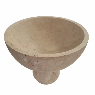 Objets de décoration - Bol en travertine beige 200*170MM - SAGIT