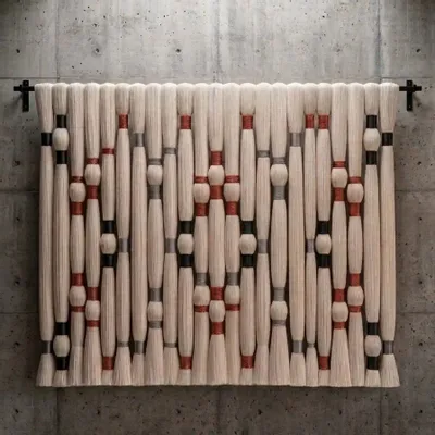 Other wall decoration - Copper Diamond: Large-Scale Handmade Modern Macramé Wall Installation - SARMAL DESIGN