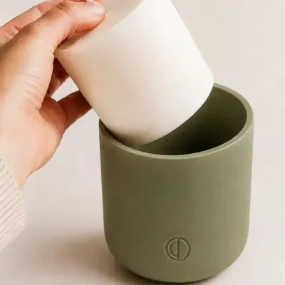 Candles - Bergamot | Green Ceramic Candle - OCTŌ