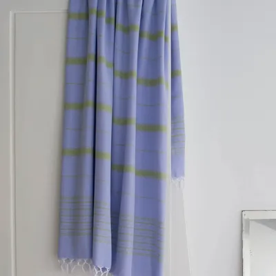 Autres linges de bain - fouta bleu lavende-vert mousse 170x100cm - OTTOMANIA