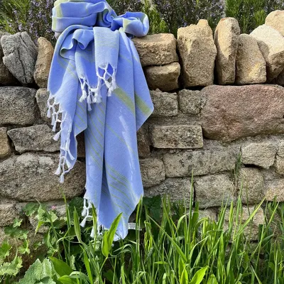Autres linges de bain - fouta bleu lavende-vert mousse 170x100cm - OTTOMANIA