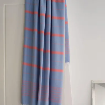 Other bath linens - hammam towel blue-coral red 170x100 cm - OTTOMANIA