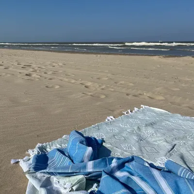 Other bath linens - hammam towel XL ocean blue-light blue 220x160 cm - OTTOMANIA