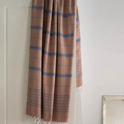 Other bath linens - hammam towel brown/navy blue 170x100cm - OTTOMANIA
