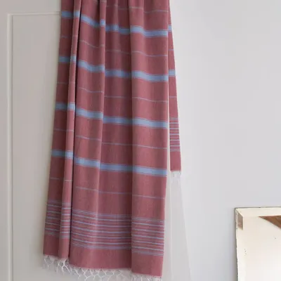 Other bath linens - hammam towel burgundy red/blue 170x100cm - OTTOMANIA