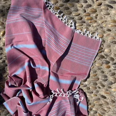 Other bath linens - hammam towel burgundy red/blue 170x100cm - OTTOMANIA