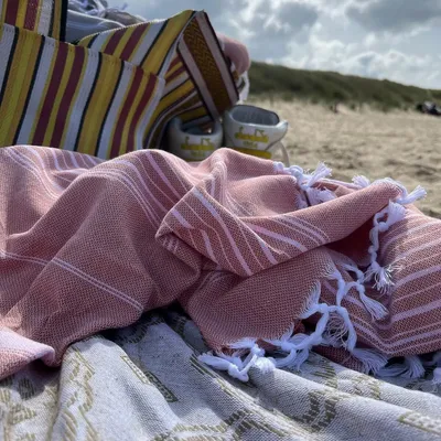 Other bath linens - hammam towel XL copper/pink 220x160cm - OTTOMANIA