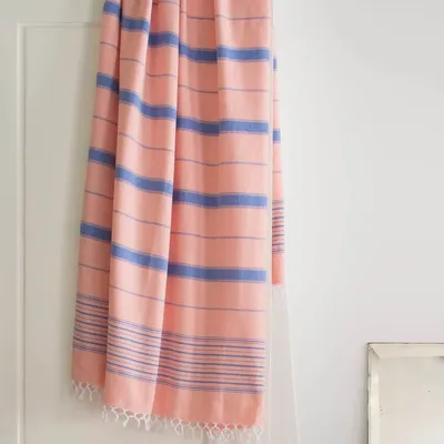 Other bath linens - hammam towel peach/greek blue 170x100 cm - OTTOMANIA