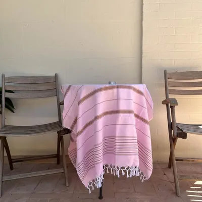Other bath linens - hammam towel XL pink/brown 220x160cm - OTTOMANIA