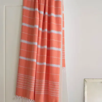 Other bath linens - hammam towel mandarin/light blue 170x100cm - OTTOMANIA