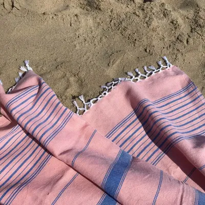 Other bath linens - hammam towel XL peach/greek blue 220x160cm - OTTOMANIA