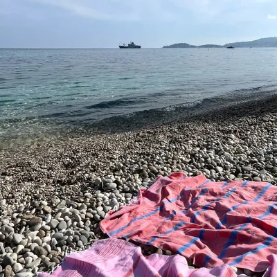 Other bath linens - hammam towel coral red-mediterranean blue 170x100 cm - OTTOMANIA