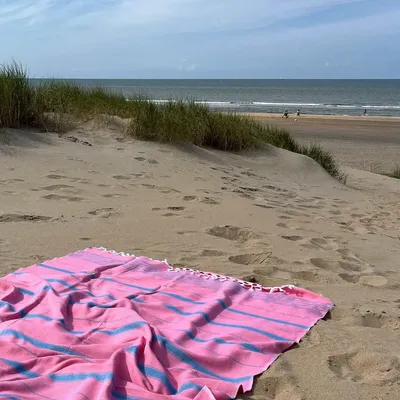 Other bath linens - hammam towel XL candy pink-ocean blue 220x160 cm - OTTOMANIA